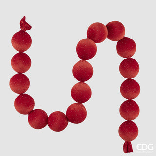 EDG Enzo De Gasperi Festone Natalizio Palle Brillanti X17 180 cm Rosso