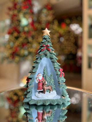 L'Oca Nera Decorazione Natalizia Albero Babbo Natale con Led H24 cm