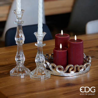 EDG Enzo De Gasperi Candela Moccolo Lounge Rossa a Led H13 cm con telecomando