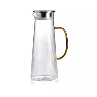 IVV Narciso Faltkaraffe mit bernsteinfarbenem Borosilikatglasdeckel