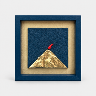 Alleria Quadro Artigianale Vesuvio Contemporaneo 20x20 cm Blu Ottanio