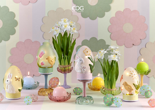 EDG Enzo De Gasperi Set 4 pz Decoro Uovo Twist H20 cm