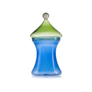 IVV Gli Scacchi Glasbehälter mit Deckel, H 36 cm, Blau und Grün