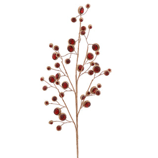 Vetur Künstlicher Weihnachtszweig mit Kristallen H78 cm Bordeaux