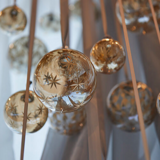 EDG Enzo De Gasperi 3er-Set Weihnachtskugeln Astra Gold D7,5 cm