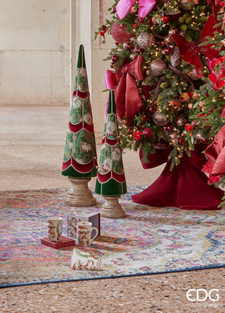 EDG Enzo de Gasperi Weihnachtsbaumständer mit bordeauxroter Samtschleife H45 T43