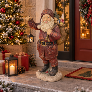 Andrea Bizzotto Decoro Babbo Natale con Sacco Regali e Lanterna H82