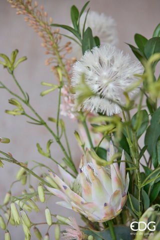 EDG Enzo De Gasperi Protea Composizione con Foglie H71 cm