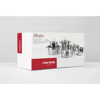 Moneta Batteria di Pentole Allegro 10 Pezzi in Acciao Inox