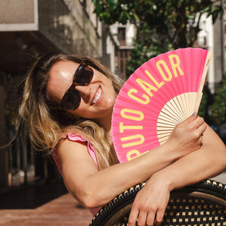 Fisura Puto Calor Pink Wooden Fan