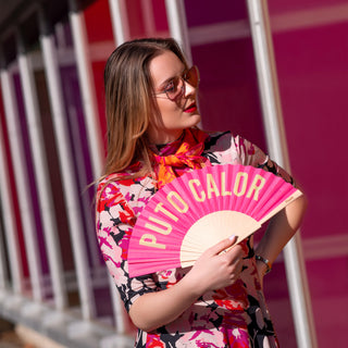 Fisura Puto Calor Pink Wooden Fan