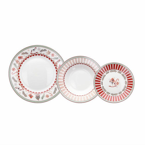 Plato Para Panettone De 30 Cm Tognana Xmas Party - Porcelana Multicolor, Para Fiestas Navideñas