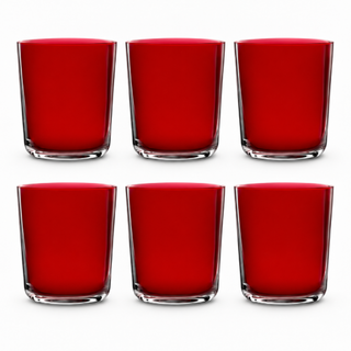 Fade Set 6 Bicchieri 340 ml in Vetro Rosso Handy