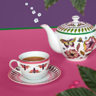 Baci Milano Amazonia Breakfast Cup and Saucer in Porcelain