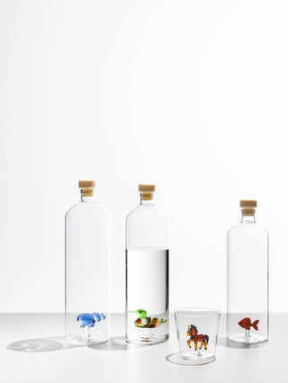 Ichendorf Milano Animal Farm Bottiglia Pesce Rosso 115cl in Vetro Borosilicato