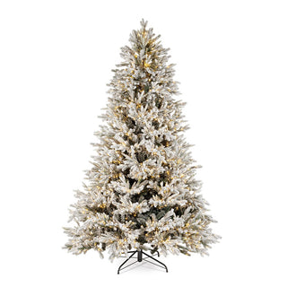 Andrea Bizzotto Snow-Covered Berkshire Pine Christmas Tree, 3,744 Branches, 1,300 LEDs, H 180 cm