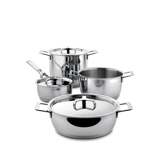 Alessi Batteria di Pentole Pots&Pans 7 Pezzi Acciaio Inox AJM100S7