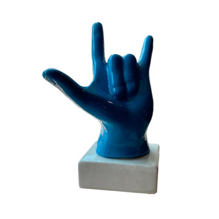 Amage Mano De Cerámica I Love Rock Azul