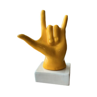 Amage Ceramic Hand I Love Rock Yellow