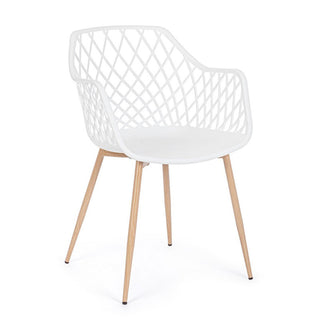 Andrea Bizzotto set of 4 Optik chairs in white polypropylene and steel