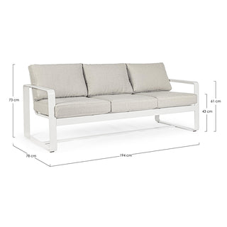 Andrea Bizzotto Set Salotto da Esterno Marrigan Bianco in Alluminio