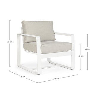 Andrea Bizzotto Set Salotto da Esterno Marrigan Bianco in Alluminio