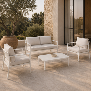 Andrea Bizzotto Salotto da Esterni Sirius Vapor in Alluminio Bianco