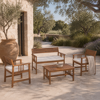 Andrea Bizzotto Noemi Outdoor Living Set in Ecru Acacia Wood