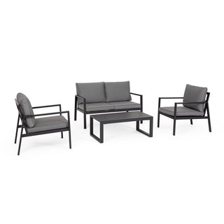 Andrea Bizzotto Hilde 4-teiliges Outdoor-Lounge-Set, Anthrazit 