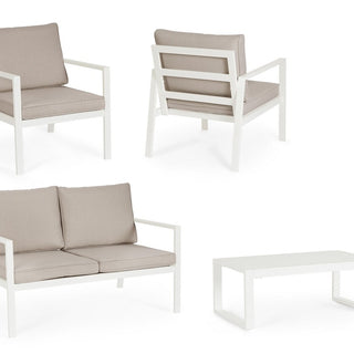 Andrea Bizzotto Hilde 4-teiliges Outdoor-Lounge-Set, Weiß 