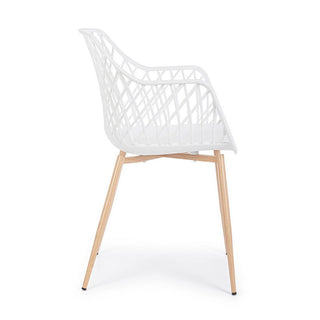 Andrea Bizzotto set of 4 Optik chairs in white polypropylene and steel