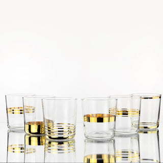 Weissestal Set 6 Bicchieri Acqua Aura Gold Mix in Vetro