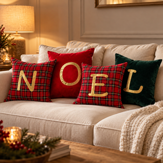 Fiori Di Lena Set 4 Cuscini Noel Scozzese 45x45 cm