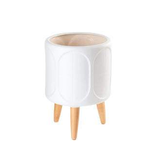 L'Oca Nera Cache Pot Basso in Ceramica D28 H37 cm