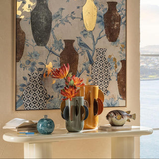 L'Oca Nera Vaso Alto Semicircolare H34 cm in Gres