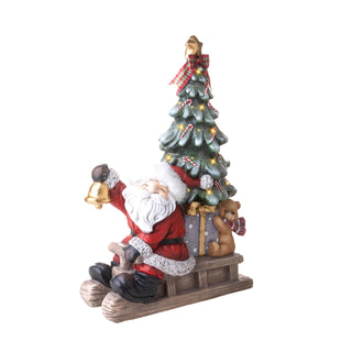 Bianchi Dino Decorazione Babbo Natale su Slitta Con Led H72 Cm