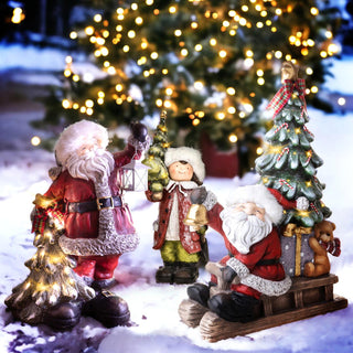 Bianchi Dino Decorazione Babbo Natale su Slitta Con Led H72 Cm