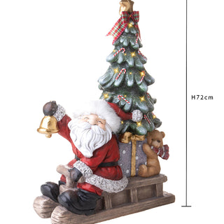Bianchi Dino Decorazione Babbo Natale su Slitta Con Led H72 Cm