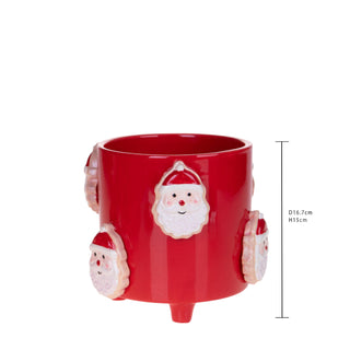 Bianchi Dino Cachepot Babbo Natale Rosso H15 Cm
