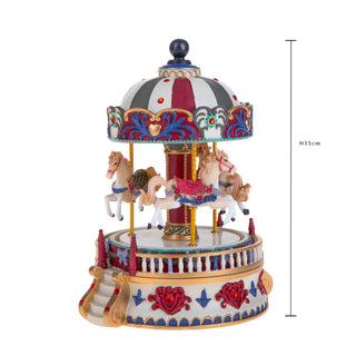 Bianchi Dino Decorazione Carosello Cavallini Carillon H15 Cm