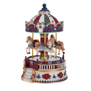 Bianchi Dino Decorazione Carosello Cavallini Carillon H19 Cm