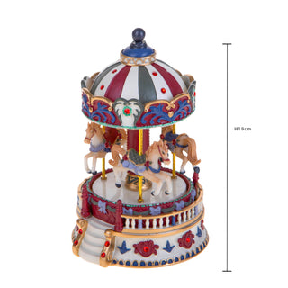 Bianchi Dino Decorazione Carosello Cavallini Carillon H19 Cm
