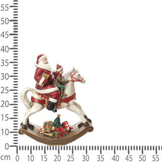 Bianchi Dino Decorazione Cavallo Dondolo con Babbo H34 Cm