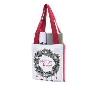 Nuvole di Stoffa Set 2 Strofinacci Natalizi con Borsa 40x70 cm Enjoy The Season