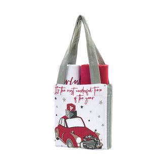 Nuvole di Stoffa Set 2 Strofinacci Natalizi con Borsa 40x70 cm Wonderful Time