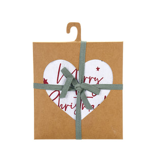 Nuvole di Stoffa Set 2 Strofinacci Cuore 40x70 cm Merry Christmas