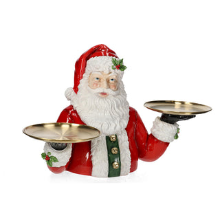 Bizzotto Busto Babbo Natale con 2 Vassoi in Resina 76x47 cm