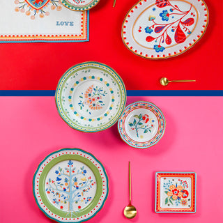 Baci Milano Mamma Mia Oval Pomegranate Serving Plate in Porcelain