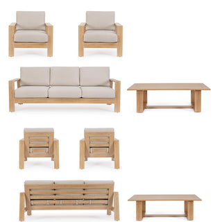 Andrea Bizzotto Salotto da esterni Baltic in Alluminio Effetto Legno Naturale