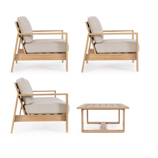 Andrea Bizzotto Salotto da esterni Baltic in Alluminio Effetto Legno Naturale